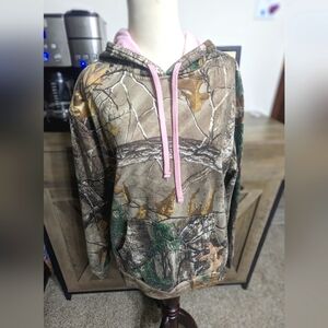 Realtree Hoodie with Light Pink Hood and String